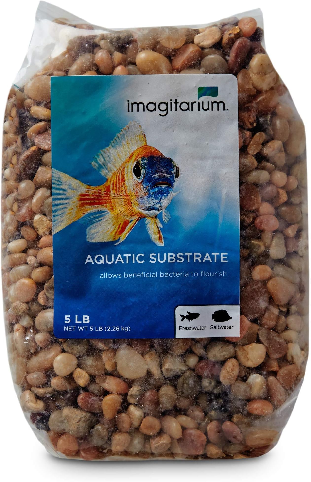 imagitarium Aquarium Gravel Substrate, River Rock, 5 lbs.