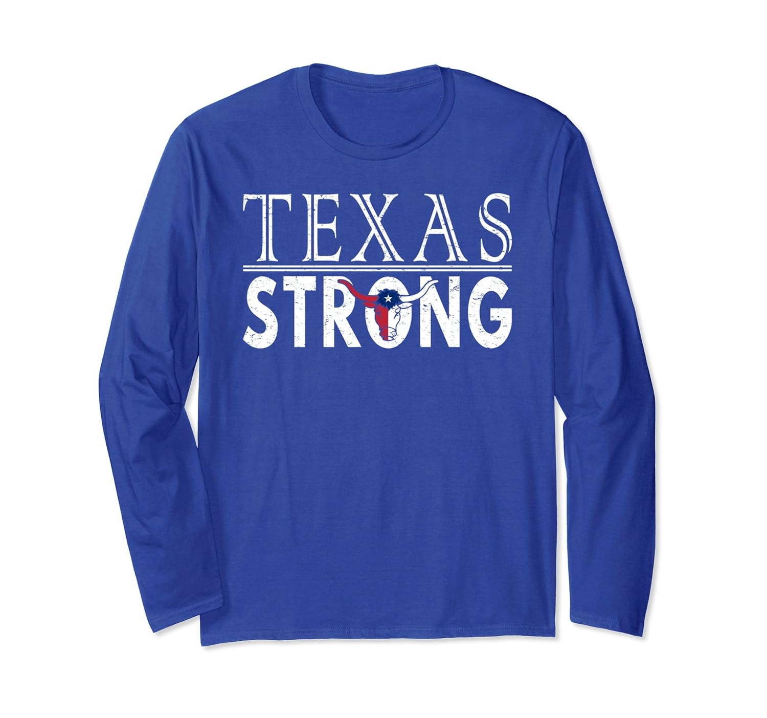 Texas Strong Bull Flag Long Sleeve T-shirt-anz