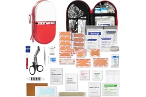 Kitgo First Aid Kit, Upgraded Waterproof Pill Case with 180 Pcs Emergency Care Supplies，Small Sized for Car, Home, Travel, Camping, College