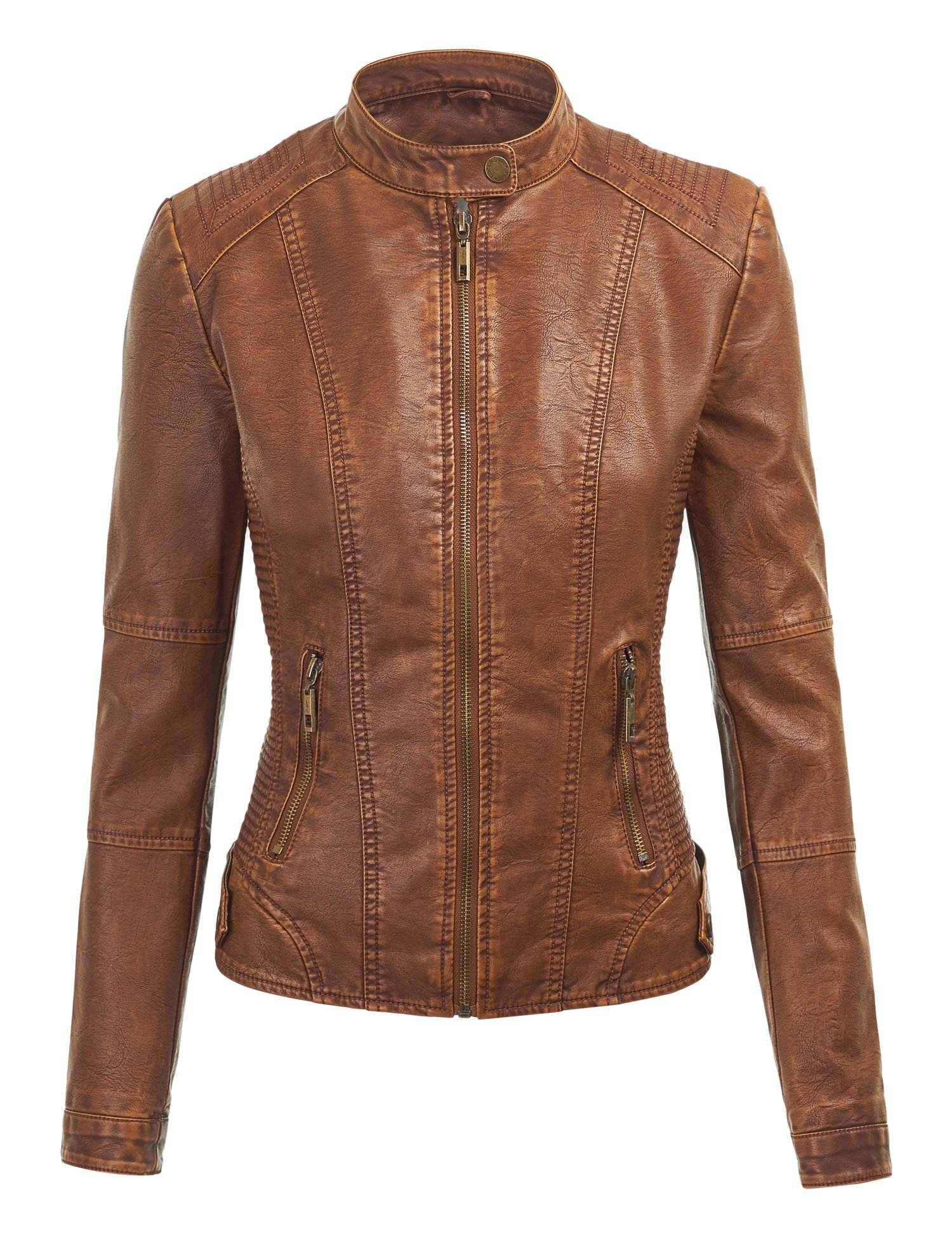 Lock and Love Women's Hooded Faux Leather Moto Biker Jacket (XS2XL) Buy Online in UAE