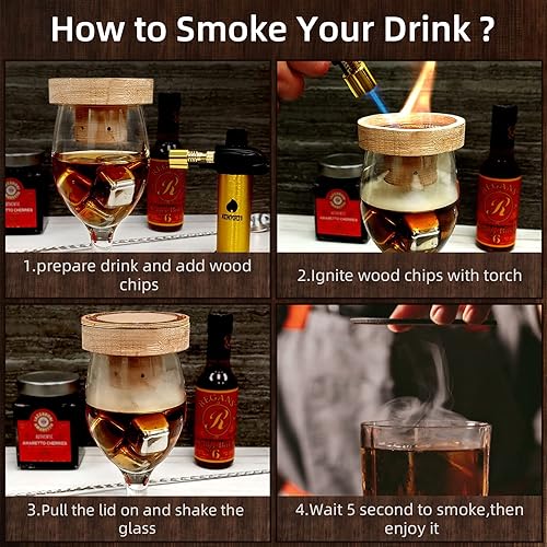 Smoking Wood Chips Cocktail Smoker, Flavors Natural Wood Chips Including Cherry, Apple, Oak, Peach, Walnut,
