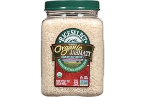 RiceSelect Jasmati Organic Rice, Long-Grain Organic Jasmine Rice, Premium Gluten-Free Rice, Non-GMO, 32-Ounce Jar