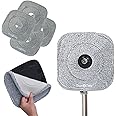 True & Tidy® 4-Pack 9 inch Extra Thick Microfiber Pad Refill for SPIN-800 TrueClean Mop & Bucket Square, Compatible with M16 and Most Square Spin Mop and Bucket, Machine Washable up to 100x