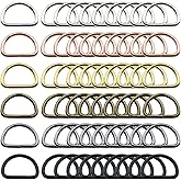 LUORNG 60 Pieces 3/4 Inch Metal D-Rings Mixed Color D-Shaped Rings for DIY Accessories (6 Colors, Inner Width 3/4 Inch)