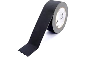 GMKbuy 2 in x 30 Yd Black Gaffers Tape – Heavy Duty, Non-Reflective, Easy to Tear, Waterproof Matte Gaffer Stage Tape – Gaff Cloth Tape for Photography, Filming Backdrop & Production