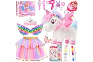 Jeowoqao Unicorn Toys for Girls Age 4-6,Walking Talking Singing Interactive Unicorns with Painting Kit Crafts Toddler Unicornss Dress up, Remote Control Plush Unicorn's Toy for Kids 3-6