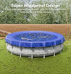 POOLHACKER Winter Pool Cover 15FT/18FT/21FT/24FT