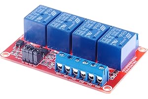 KNACRO DC 24V 4-Ch Relay Module with Optocoupler Relay Relay Board High and Low Trigger with LED Load 10A DC 30V AC 250V for PLC Automation Control, Industrial System Control(DC 24V 10A, 4-Channel)