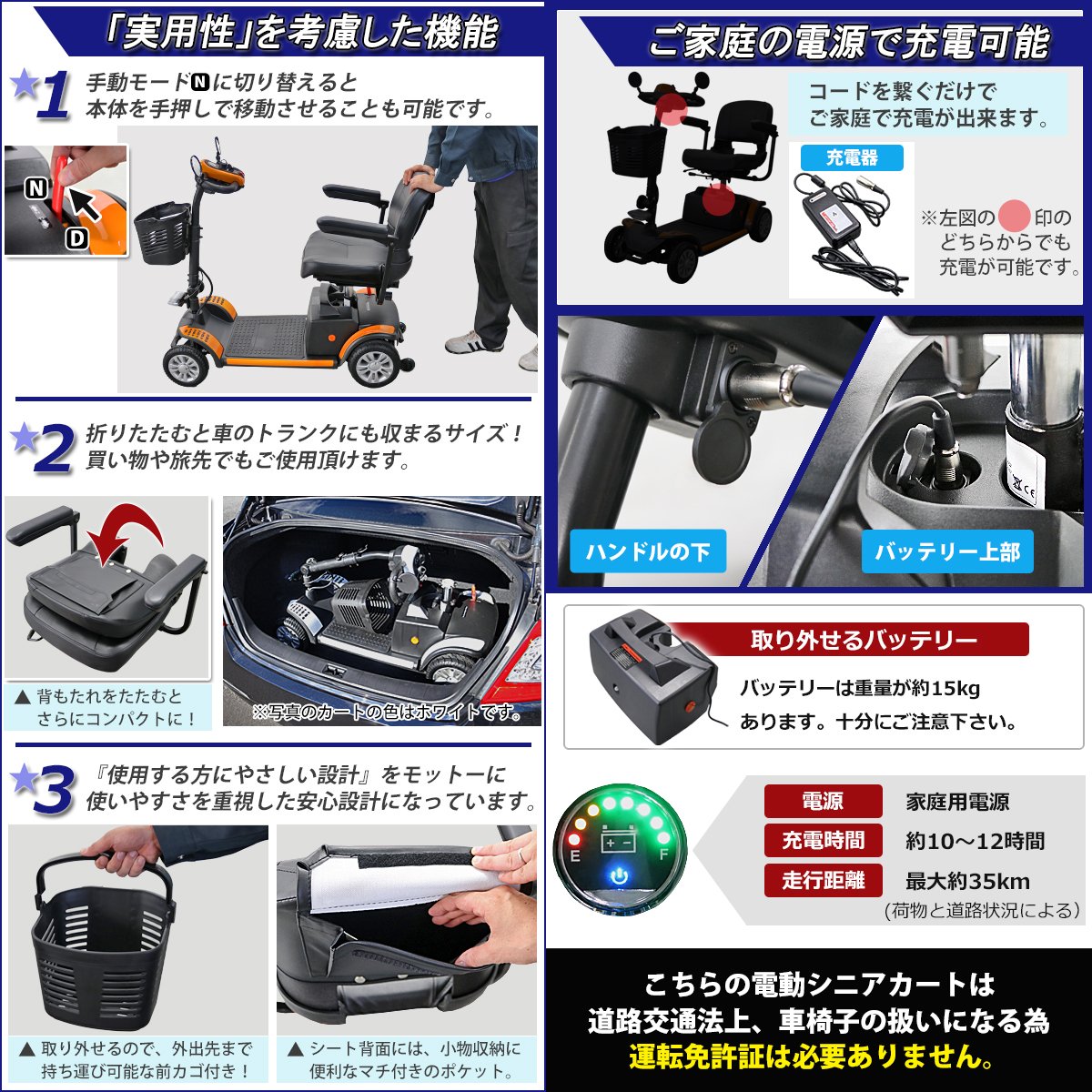 時間指定不可 電動シニアカート オレンジ 電動カート シルバーカー サイドミラー 車椅子 運転免許不要 電動車いす 電動車椅子 介護 福祉 バックミラー 鏡 充電 シート回転 高さ調節 折りたたみ 軽量 四輪車 4輪車 移動 高齢者 お年寄り 乗り物 スクーター Scooters02or
