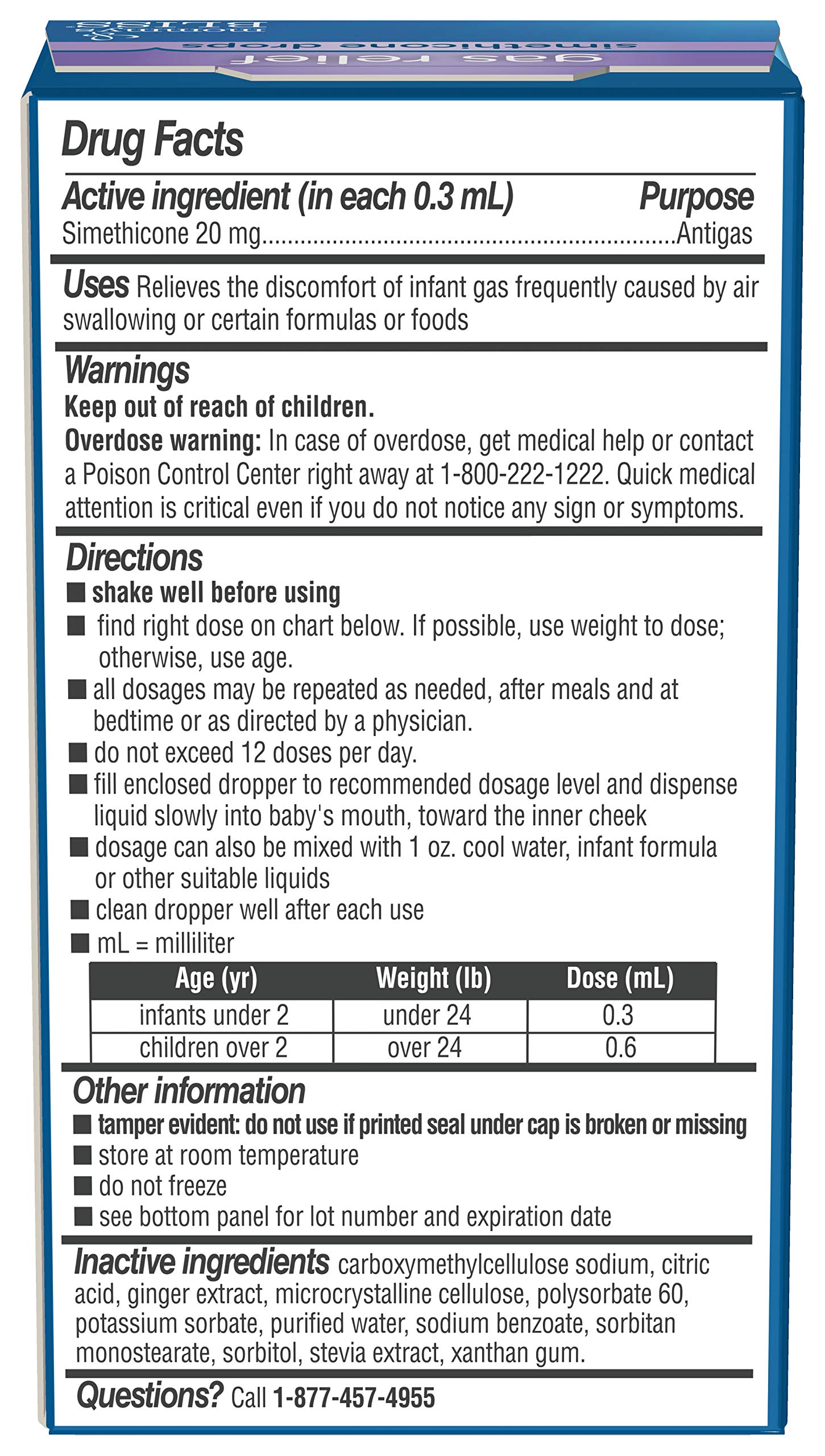 Mommy's Bliss Gas Relief Drops Bottle, Ginger extract flavor, 1 Fl Oz