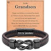 Infinity Knot Bracelet Leather Bracelet Gifts for Son Grandson Nephew Brother Dad Husband Uncle Grandpa Boyfriend, Easter Graduation Christmas Valentines Fathers Day Birthday Gifts for Boys Men Him