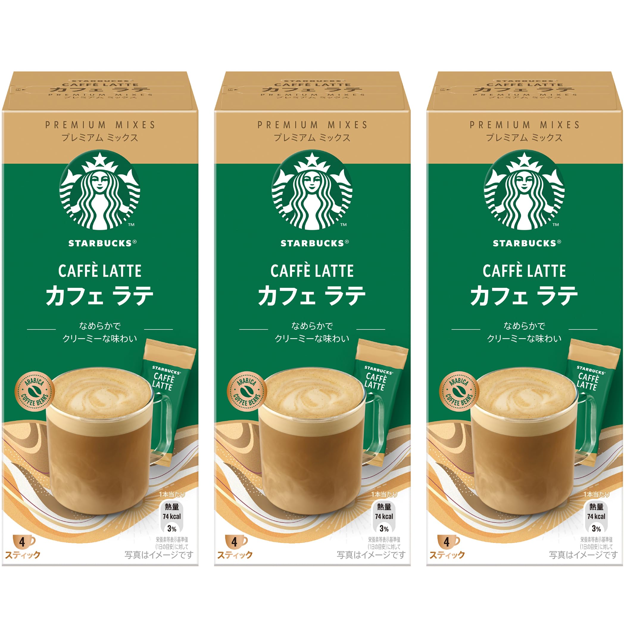 スターバックス プレミアムミックス カフェ ラテ 4P×3箱,スティック,個包装商品画像