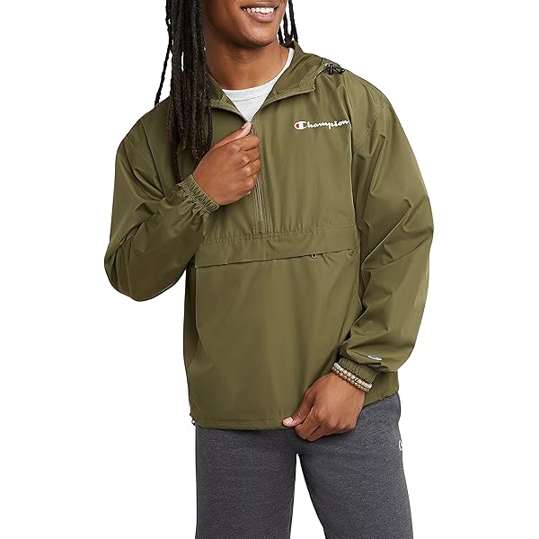 champion men's packable jacket solid