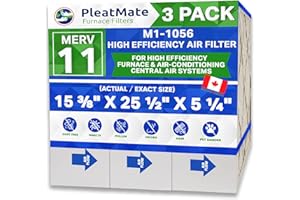 M1-1056 MERV 11 | AMP M1-1056 Generic Replacement Filter. Actual Size 15 3/8" x 25 1/2" x 5 1/4". Case of 3 Manufactured in C