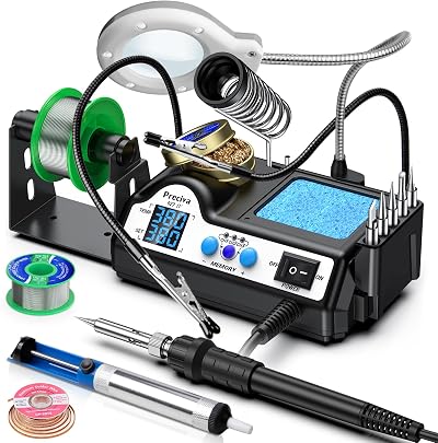 Preciva Soldering Station 927IV 130W Magnifier 5 Tips Dual LCD Display