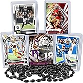 NFL Receiver Football Card Bundle, Assorted Set of 5 Mint Star Football Cards Gift Set, Justin Jefferson George Kittle Deebo Samuel Davante Adams Amon Ra St Brown, Protected by Sleeve and Toploader