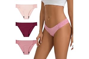 OEIOEI Women's Period Underwear Leakproof Bikini Panties Menstrual Reusable Briefs 3-Pack