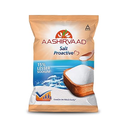 Aashirvaad Salt Proactive, 1kg Pack, Sodium-Reduced Diet for Blood Pressure Management and Active Life