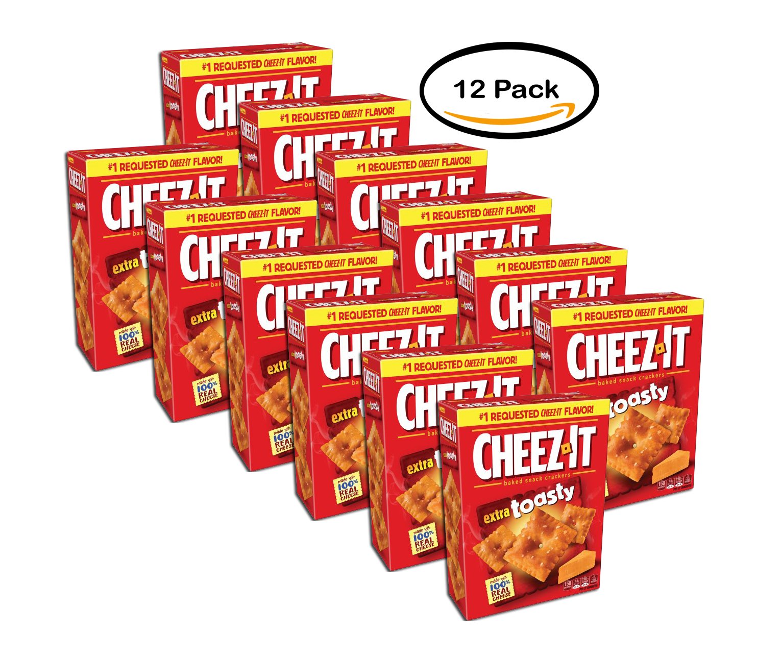 PACK OF 12 CheezIt Baked Snack Crackers Extra Toasty 12.4 oz