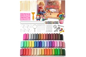 cyctravel Polymer Clay Kit, 50 Colors Oven Bake Clay with 20 Sculpting Tools and 9 Accessories, Non-Sticky Modeling Clay for Kids DIY Crafts, Birthday and Christmas Gift for Beginners