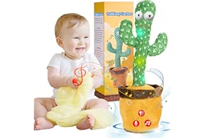 JAKCJFII Dancing Talking Cactus Baby Toys Boy Girl Gifts, Singing Mimicking Recording Toys Repeats What You Say, Comes with 120 English Songs Singing Talking Musical Toy (Non-Rechargeable)