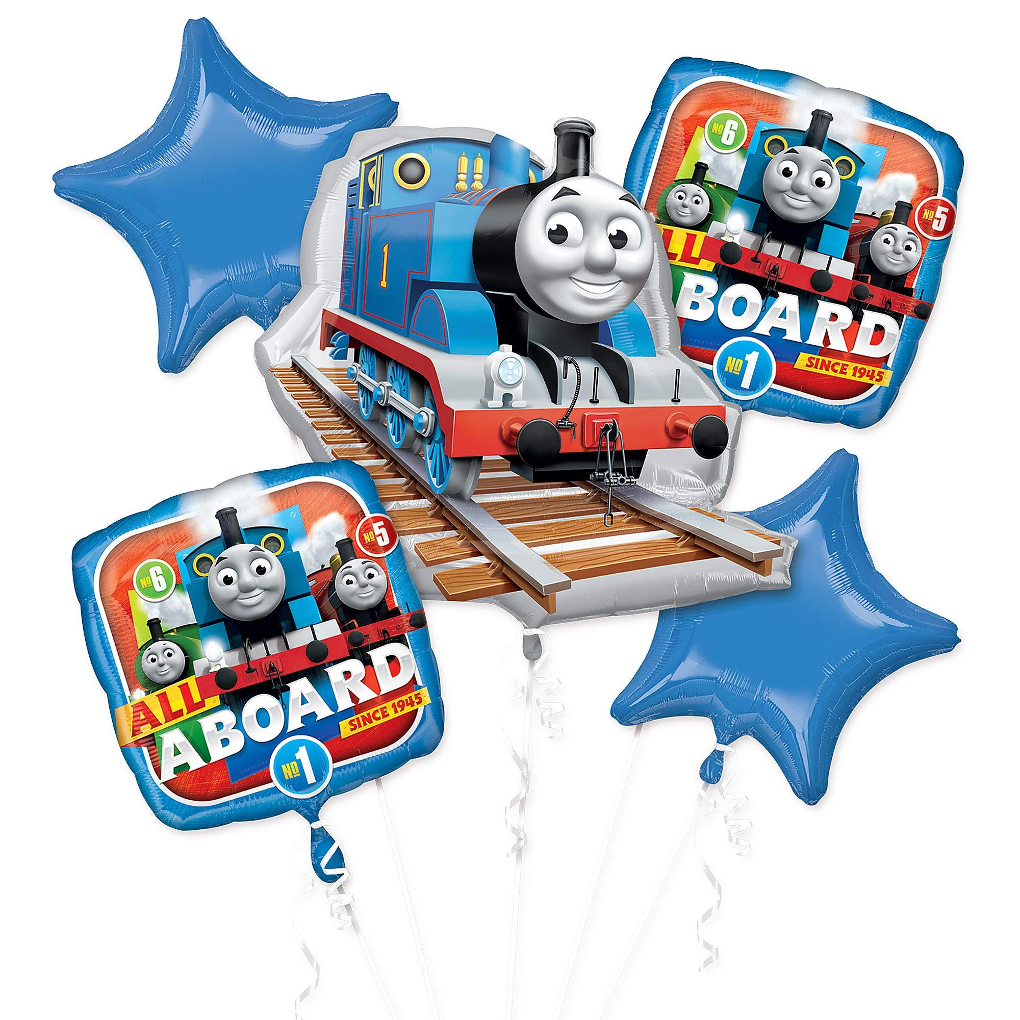 amscan 3527801 - Bqt: Thomas The Tank Engine 5 Piece Foil Balloon Bouquet P75