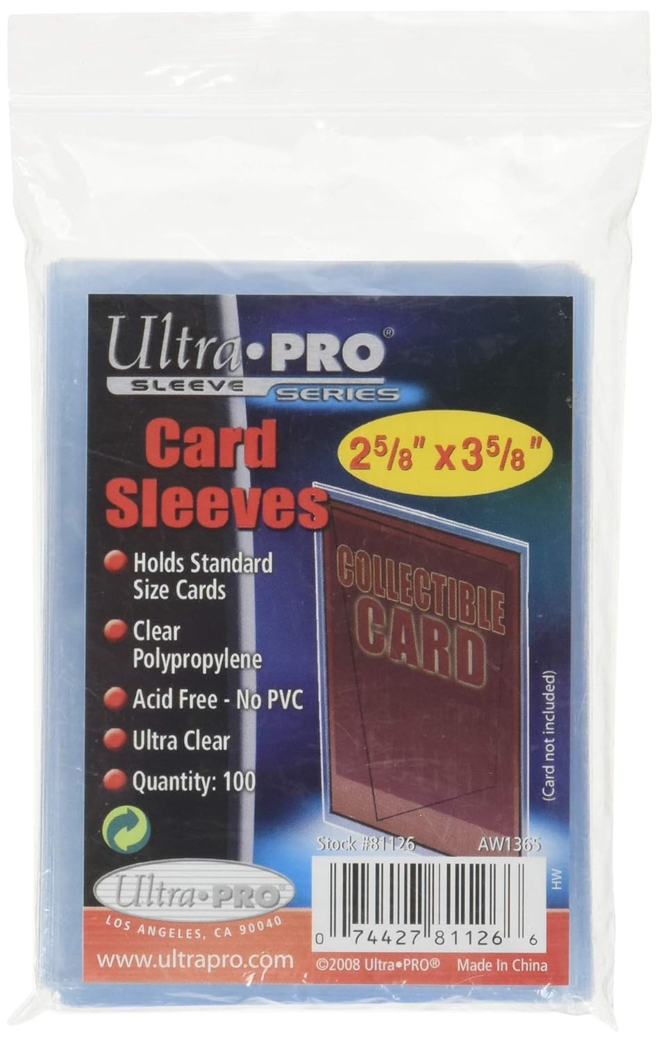 Ultra Pro Clear Soft Card Sleeves for Standard 2.5" x 3.5" Cards 100