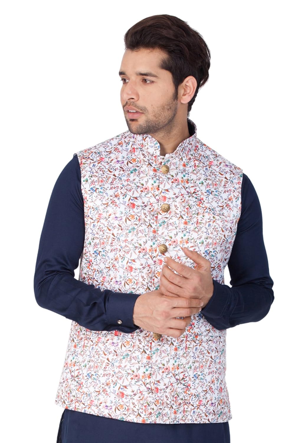 vastramay mens cotton blend nehru jackets (multicolor_vasmj012)