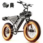Fweork Adults Electric Bike, 1500/1800/2500W Peak Motor 32/36MPH &amp; 60/85 Miles Fat Tire Ebike with 48V 25Ah Removable Battery 20" Fat Tire Electric Bike,UL 2849 Dual Suspension E Bike