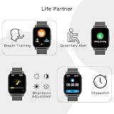 Popglory Smart Watch 1.85 inch 44mm 2 Straps Blood Pressure Heart Rate OS view 4