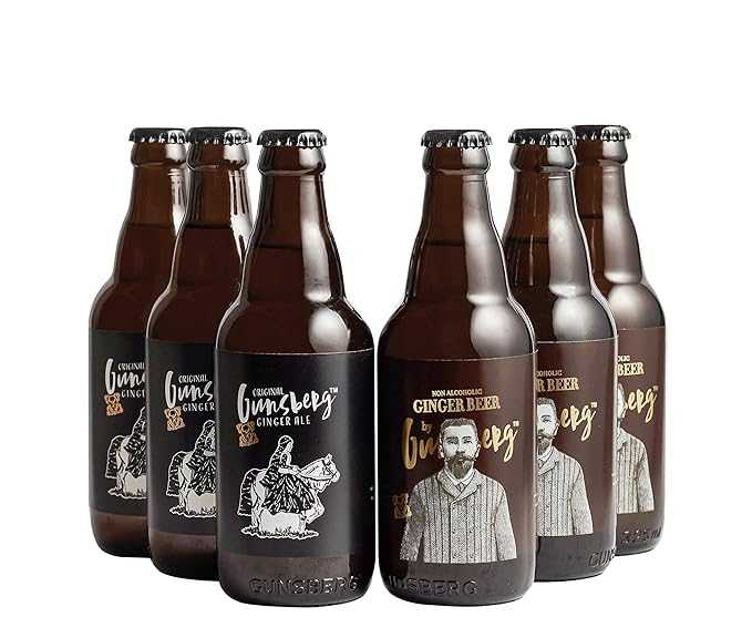 Gunsberg Ginger Beer Non Alcoholic And Ginger Ale Combo Pack Of 6 Glass Bottles 325ml Each Amazon In Grocery Gourmet Foods