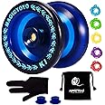MAGICYOYO Responsive YoYo K1-Plus with Yoyo Sack + 5 Strings and Yo-Yo Glove Gift (Blue)