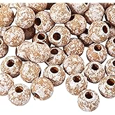 100pcs Retro Style Wooden Beads 16mm Large Hole 6mm for Craft DIY Macrame Art Decoration and Handmade Artworks