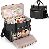Luxja Craft Bag for Scrapbook Supplies (Fits 12 x 12 inch Scrapbook Album and 15.6” Laptop), Scrapbook Tote Bag with Multiple