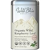 Wild Bliss Organic Red Raspberry Leaf Tea Pregnancy and Menstrual Support - Loose Leaf Herbal Tea - 1.76 Oz - 25 Servings