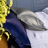 NTBAY Silk Satin Pillowcases 2 Pack 50x90 cm Dark Grey Envelope Closure view 5