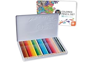 MindWare Color by Number Colored Pencils for Kids & Adults – Great as Drawing Pencils or Classroom Supplies - Set of 36 Coloring Pencils in a Durable Tin Storage Container – Ages 5 and Up