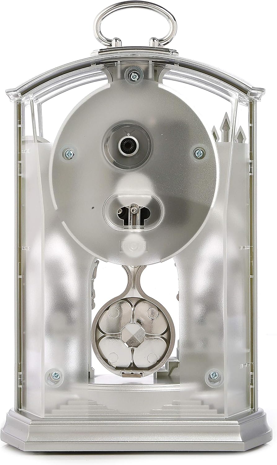Rhythm Silver Tone Pendulum Mantel Clock Roman Numerals Table Decor Ornament New, 23 x 14 x 8 cm - Image 3