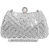 COAIMANEY Womens Sparkly Rhinestone Crystal Glitter Clutch Purse Evening Handbag Shoulder Bag for Wedding Party Prom