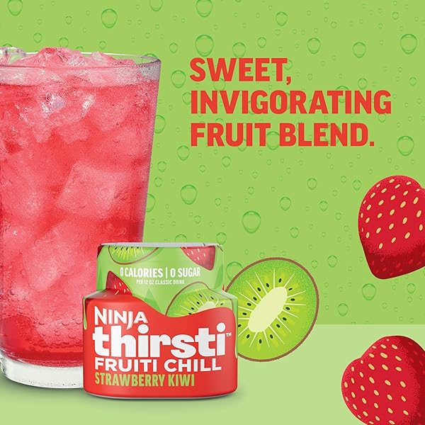 NINJA THIRSTI FLAVORED WATER DROPS, FRUITI CHILL VARIETY PACK, BOLD FRUIT FLAVOR, SPARKLING OR STILL CALORIES, ZERO SUGAR, MAKES 17, 12OZ DRINKS, 3 PACK, WCFV2