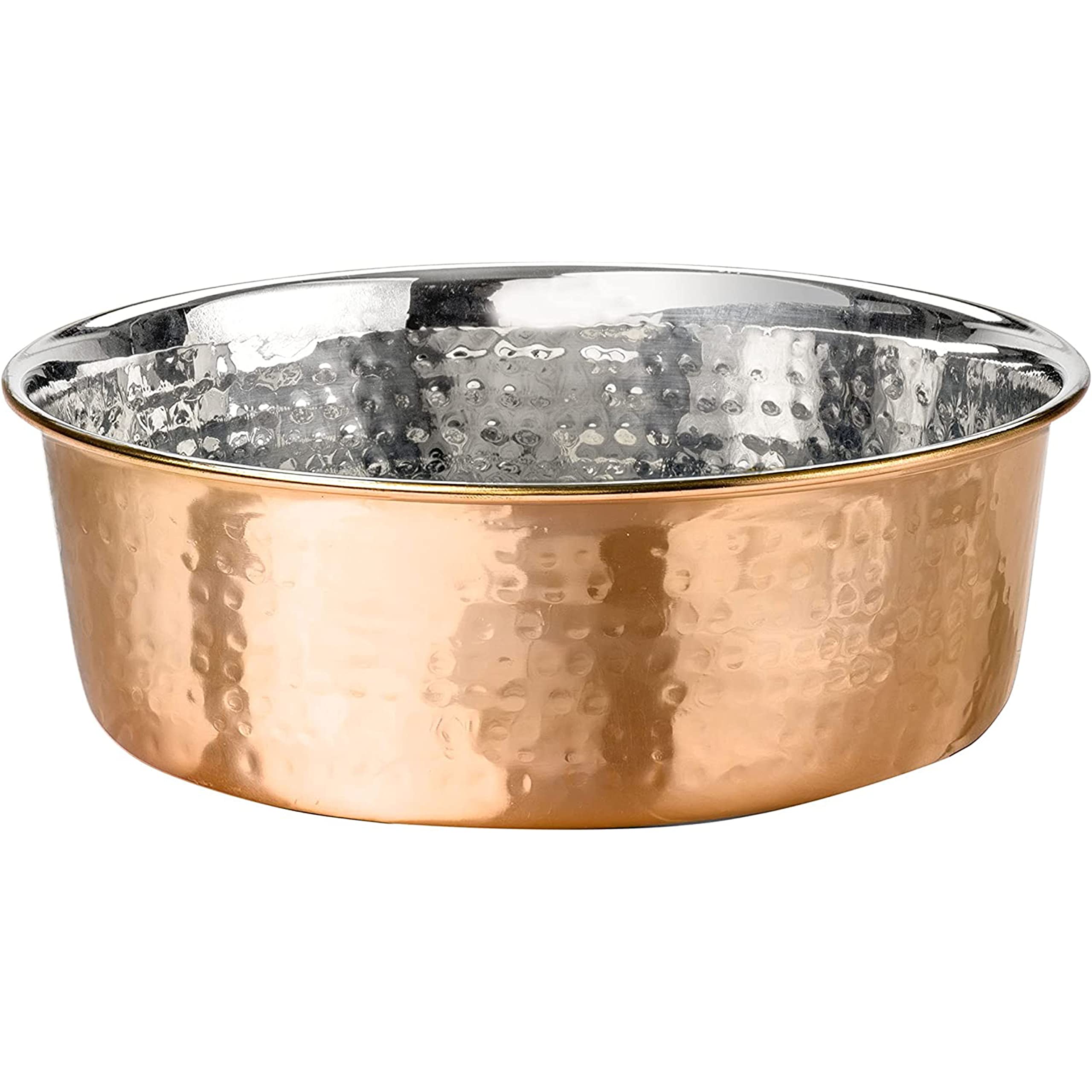Neater Pet Brands Hammered Copper Finish Pet Bowl - Deluxe Luxury Style Dog Bowl (Large)