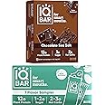 IQBAR Brain and Body Keto Protein Bars - 7-Bar Sampler & 12 Count Chocolate Sea Salt Energy Bars - Low Carb Protein Bars - High Fiber Vegan Bars Low Sugar Meal Replacement Bars
