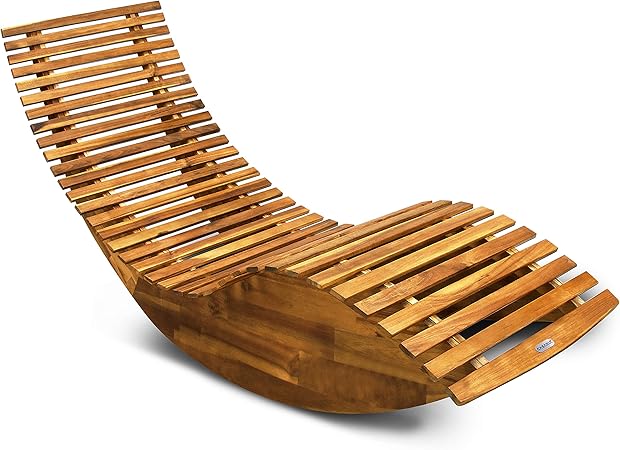 Deuba Schwungliege Fsc Zertifiziertes Akazienholz Ergonomisch Wippfunktion Gartenliege Sonnenliege Relaxliege Saunaliege Amazon De Garten