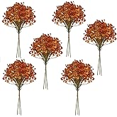 Nagobi Babys Breath Artificial Flowers Bulk, Fall Decorations for Home, 18pcs Burnt Orange Gypsophila Babys Breath for Wedding Arches Bouquets Table Centerpieces Autumn Decor