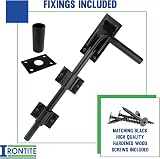 IRONTITE Black Gate Drop Bolt 300mm Heavy Duty Surface Mounted Gate Bolt view 2