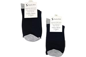 StaticTek Anti Static Crew Length ESD Socks, Earthing Grounding for Static Control, One Size Fits Most, Washable (2 Pairs)