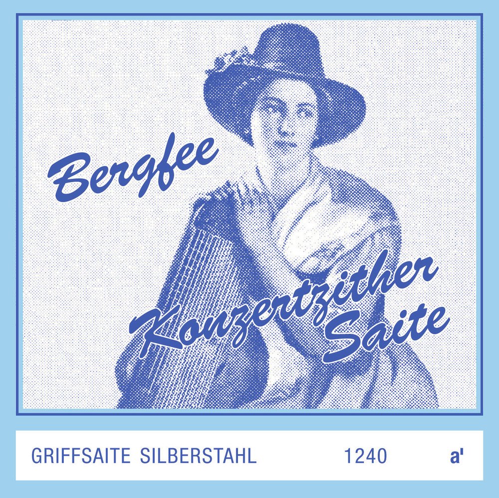 Optima Zither Strings Grip Strings Munich Tuning Extended Bergfee blue, d' Chromnickel polished 1254.H