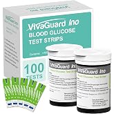 VivaGuard Ino Blood Glucose Test Strips FDA-Cleared FSA&amp;HSA Eligible, 100CT | For VivaGuard Ino Series Blood Glucose Meter (VGM26 VGM04 VGM01 VGM05), 100 Count per Box