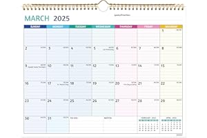 BOWCUK 2025-2026 Wall Calendar - Mar 2025 – Aug 2026, 18 Months Calendar 2025-2026, 14.57 x 11.42 In, 2025 Calendar, Monthly Calendar with Ruled Blocks, Thick Paper, Holidays, To-do ＆ Notes