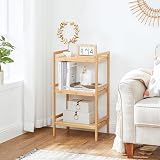 SONGMICS 3-Tier Bamboo Storage Rack Natural 45x31.5x80 cm BCB073N01 view 4